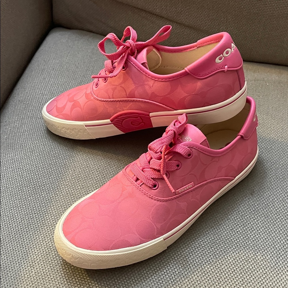 Coach Women's Vibrant Pink Sneakers - Picture 2 of 5